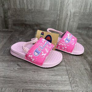 Champion Super Slide Splash Toddler size 7 Hot Pink Slingback Sandals